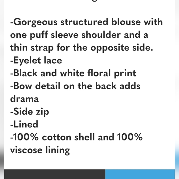 Anthropologie Maeve Floral  Black and White Eyelet Crop Top - Picture 13 of 14